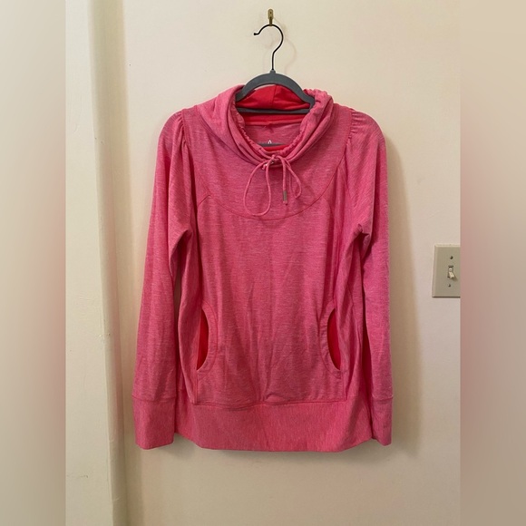 PRANA FUNNEL NECK AZALEA EMBER HEATHER PINK PULLOVER LONG SLEEVE TOP SWEATER - Picture 3 of 8